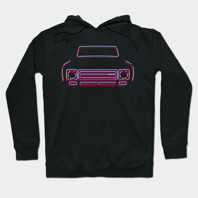 IH Scout II 4x4 truck 1979 outline graphic (red, white and blue) Hoodie by soitwouldseem